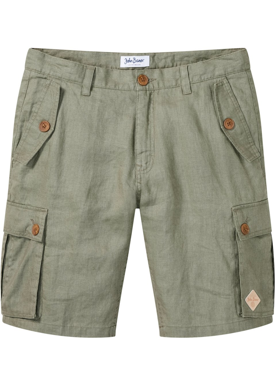 Bermuda cargo en lin, Loose Fit