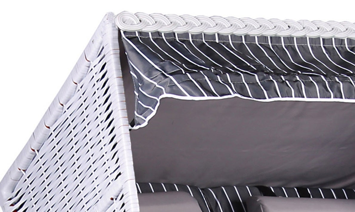 Baltic PE strandstoel, wit, Royal Anthracite design