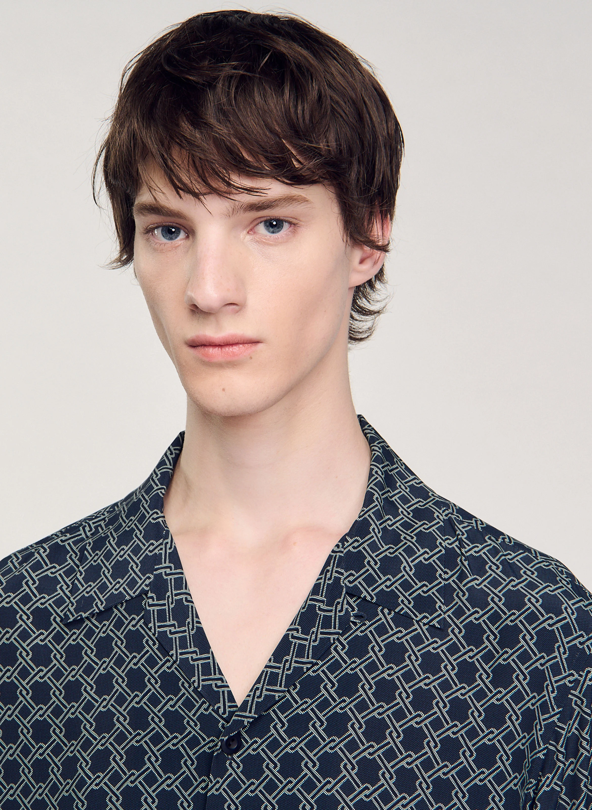 Chemise ample imprimée | Bleu