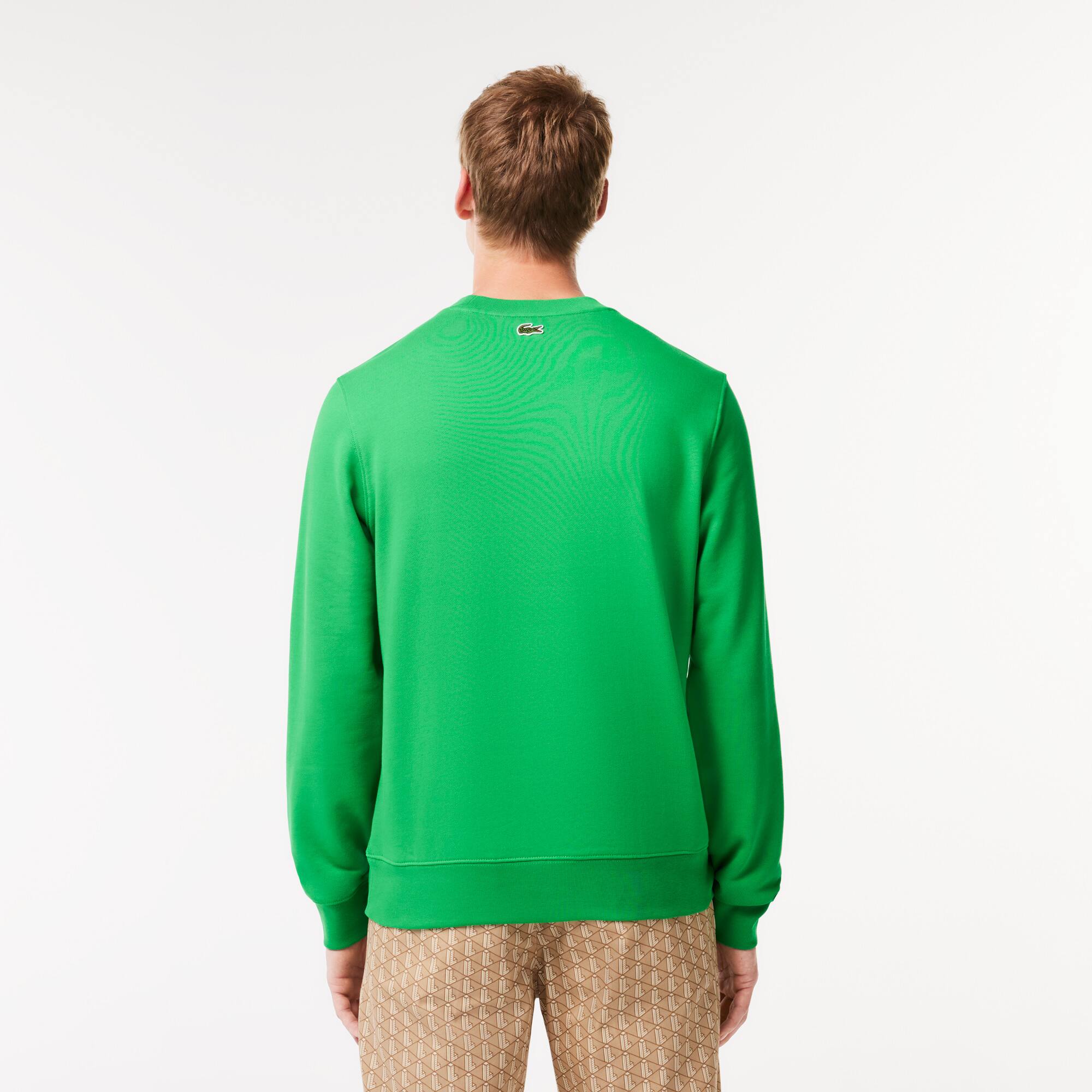 Sweatshirt aus Fleece mit Monogramm-Aufdruck Sweatshirts - Grün - Lacoste - Herren