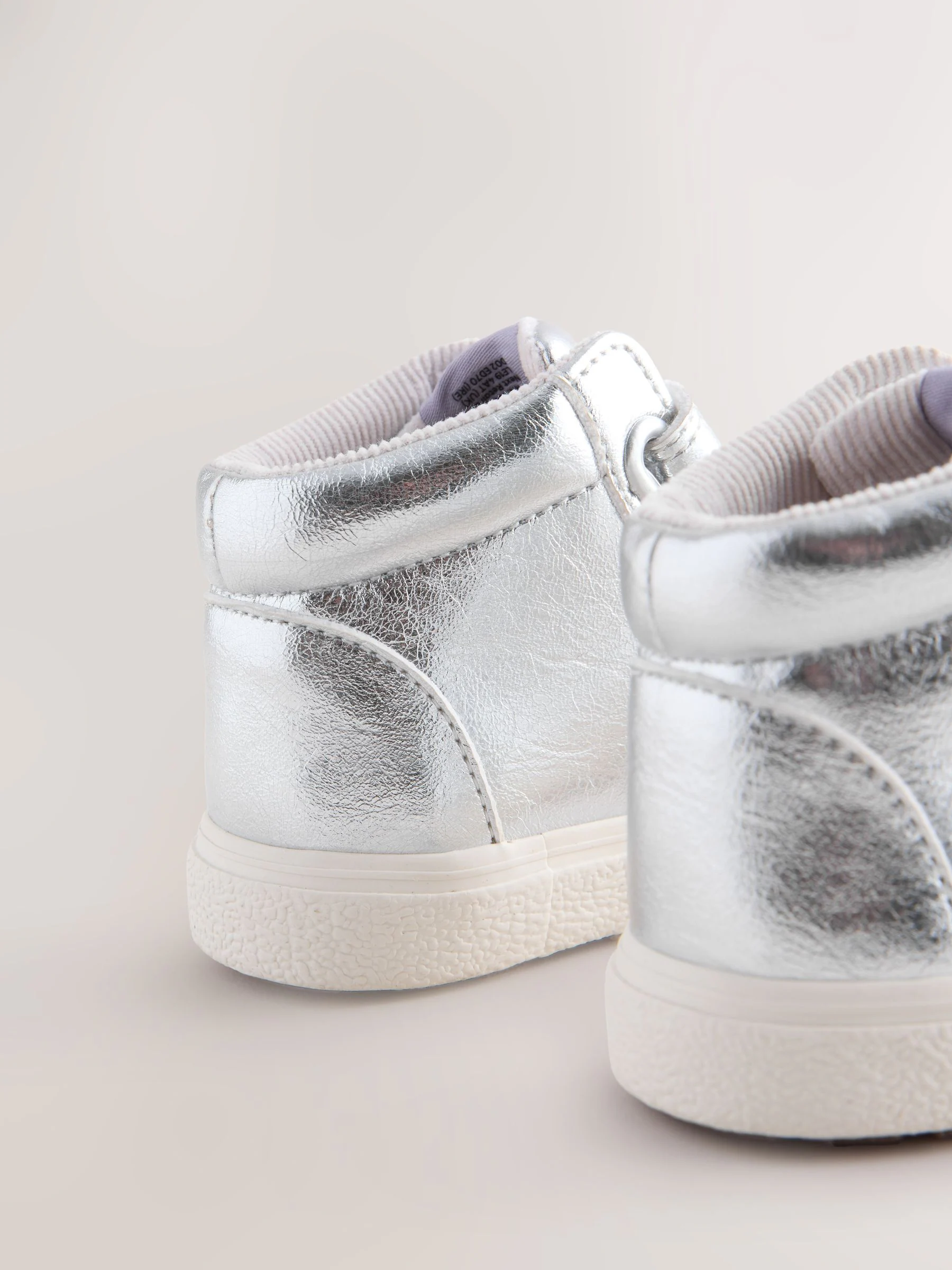 Zilver - Hoge sneakers met klittenbandsluiting