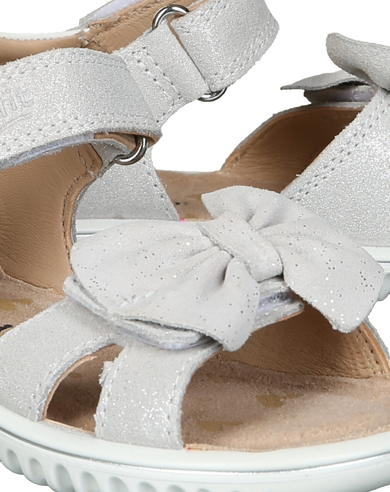 Leder-Klettsandale SPARKLE LOOP in offwhite