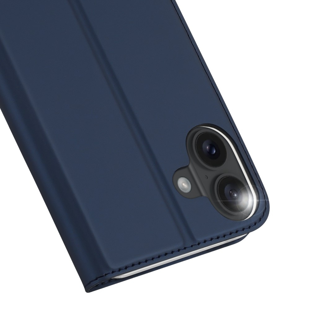 iPhone 16 Flip Wallet Cover Leder Tasche - Dunkelblau