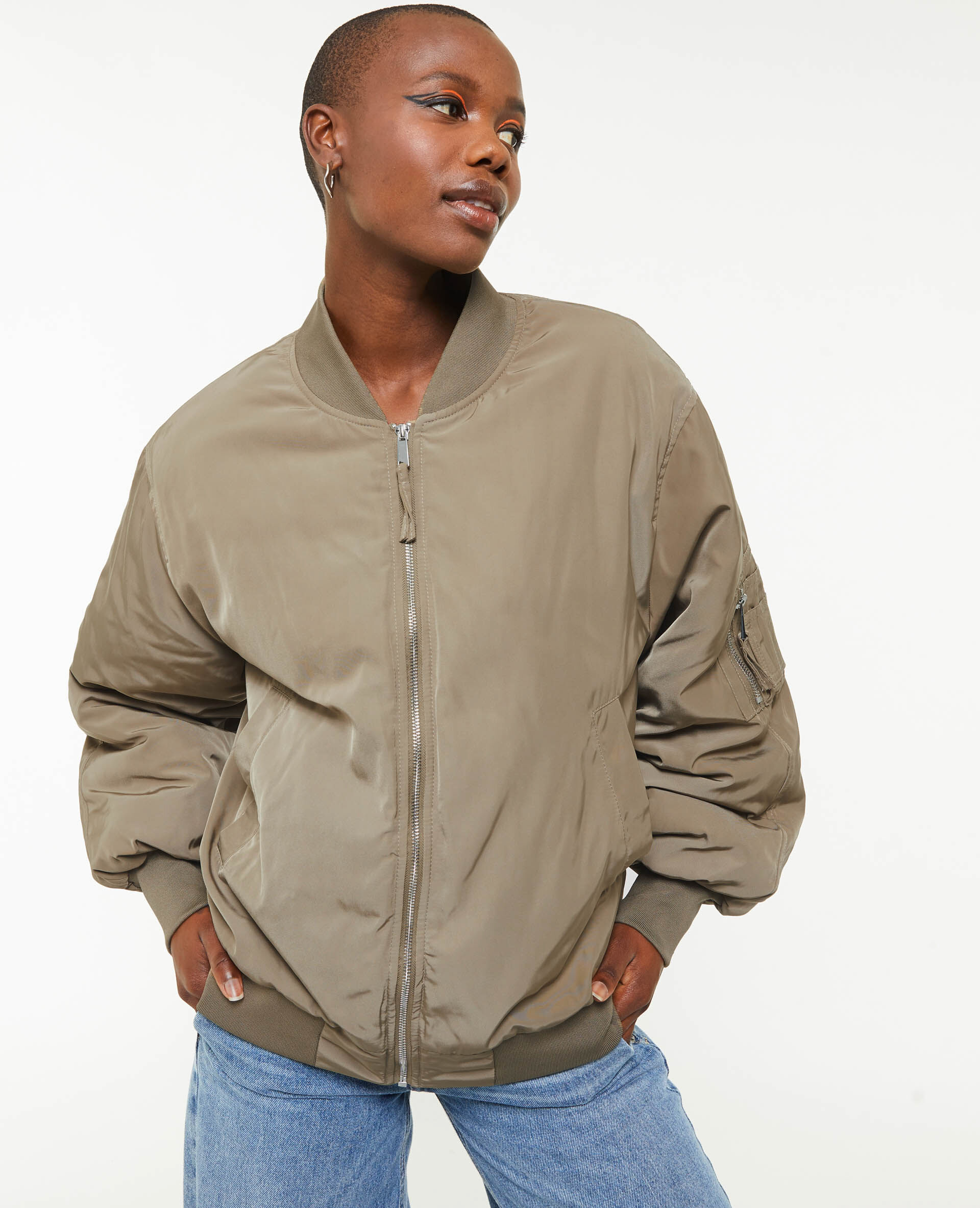 Bomber oversize - Vert kaki