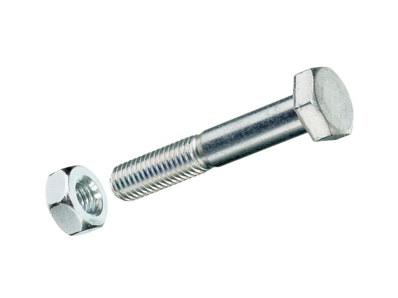 FTM Sechskantschrauben M 10 x 80 mm mit Muttern Stahl, 2 St DIN 931 A2 Sechskantschrauben aus blau verzinktem Stahl
