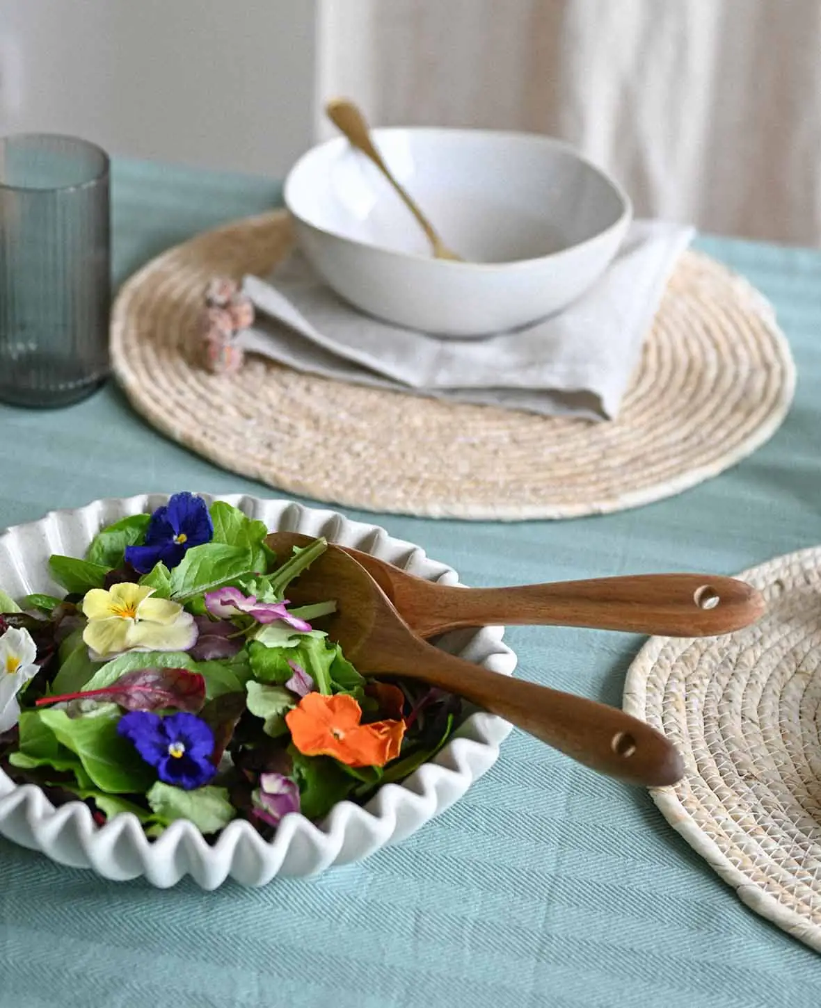(2-tlg. Set) Akazienholz Salatbesteck Küchen Besteck - Braun