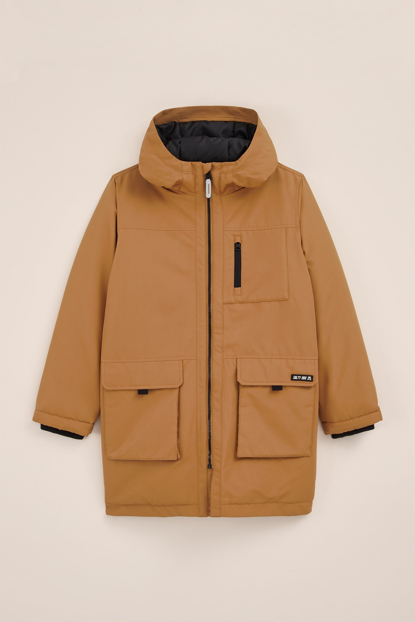 Jongens gewatteerde parka Salty Dog Okergeel