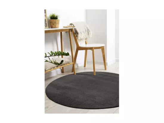 Tapis uni lavable doux - LOFT Gris anthracite 120*120
