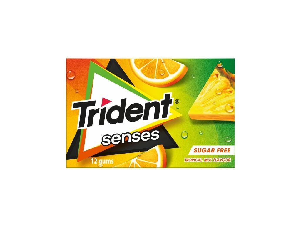 PASTILHAS TRIDENT ELÁSTICAS SENSES TROPICAL 23G