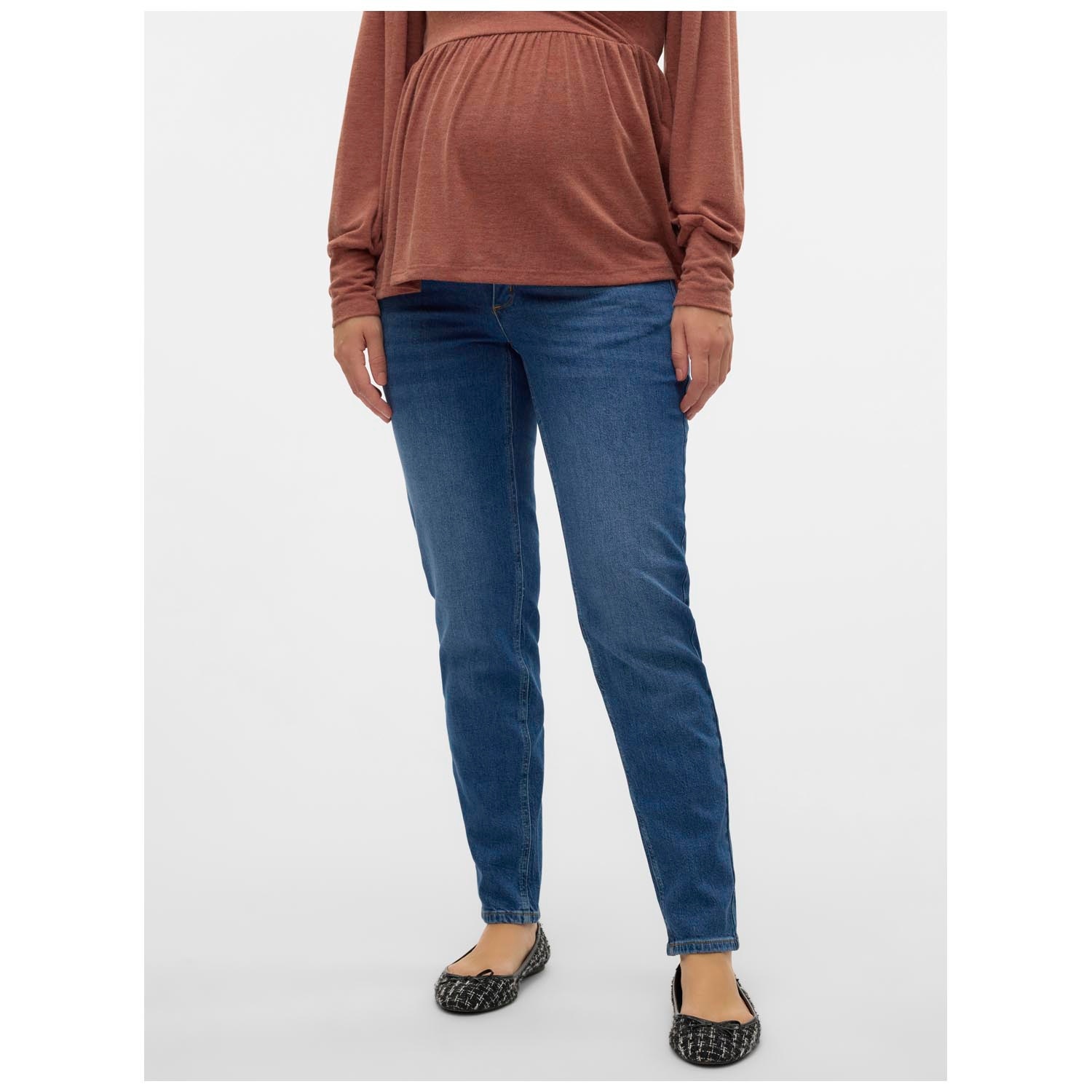 VERO MODA zwangerschapsdenim lang effen denim