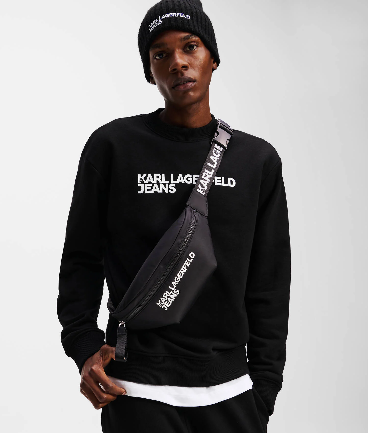 SAC BANANE EN NYLON - Noir