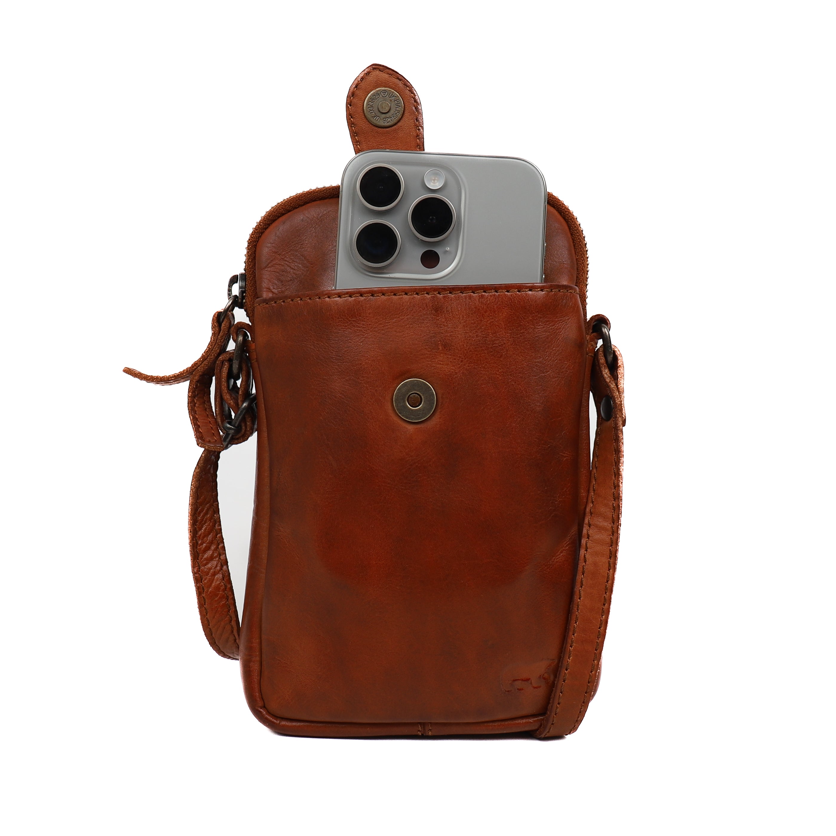 Telefoontasje 'Sev' cognac Cognac