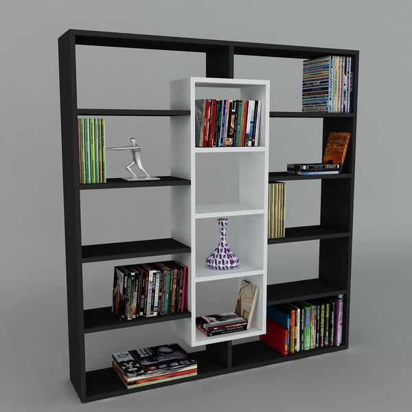 Bücherregal Ample Schwarz Weiß