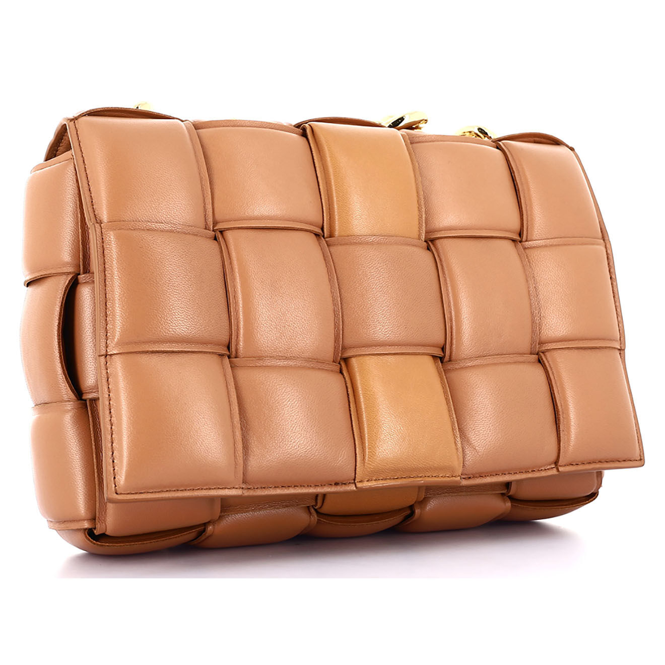 Bottega Veneta Sac à bandoulière Chain Cassette en Cuir camel - Neuf sans étiquette - L.25 cm