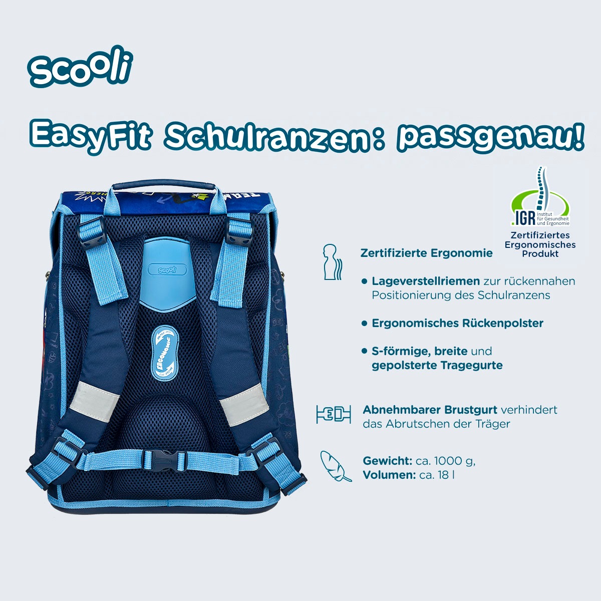 Scooli Schulranzen »EasyFit,  Avengers« Reflektoren