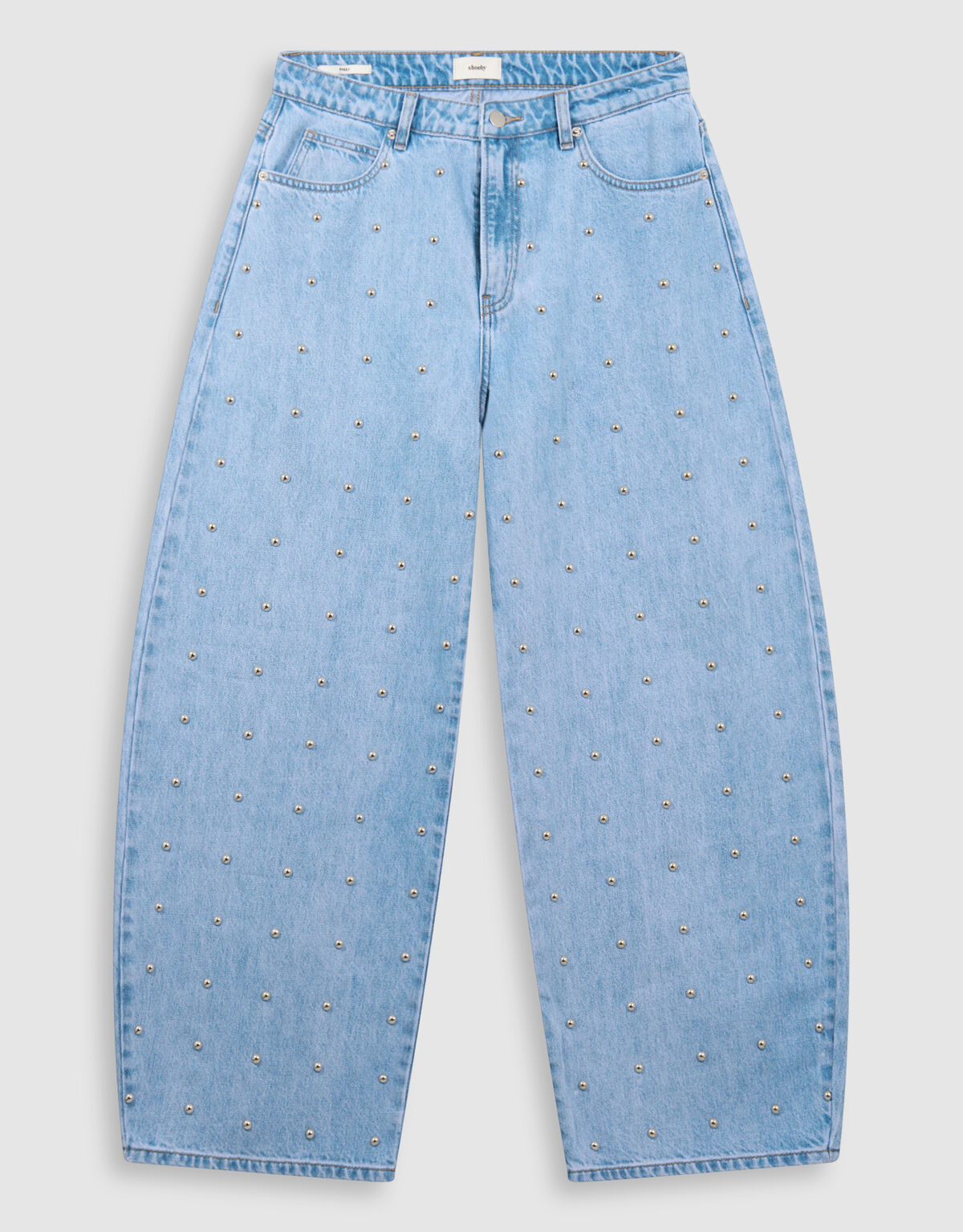 Stud Baggy Fit Jeans Bleached