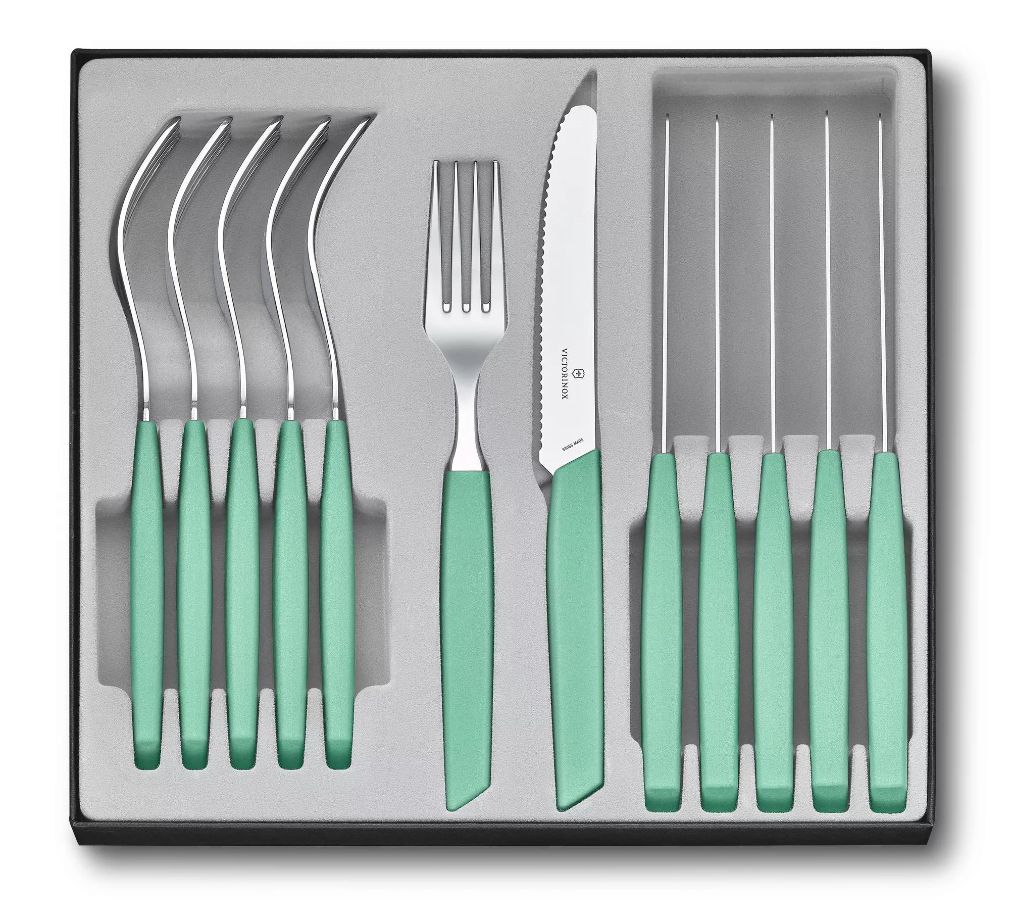 Swiss Modern Besteck, 12-teilig-mint-green