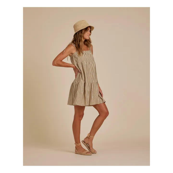 Rylee + Cru Robe à Bretelles Rayée | Ecru