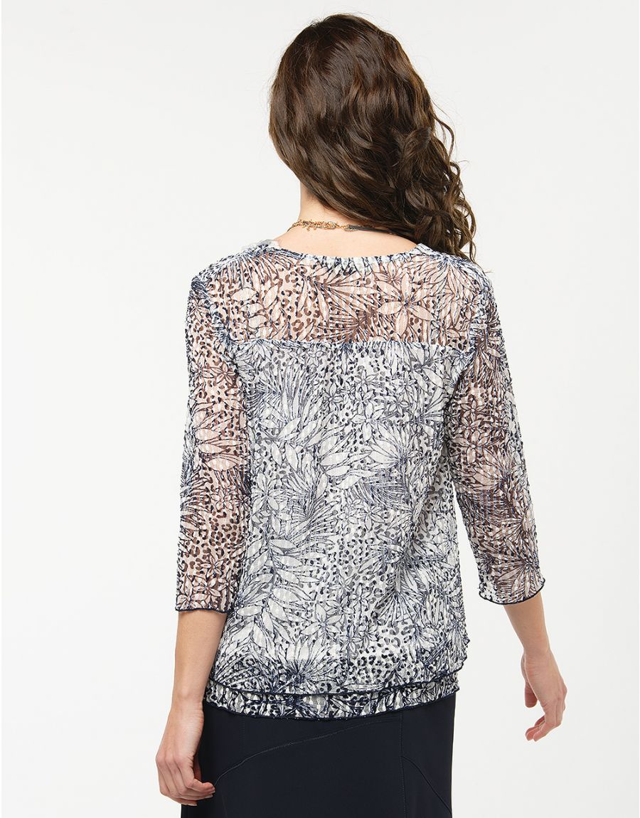 Blouse dentelle imprimée