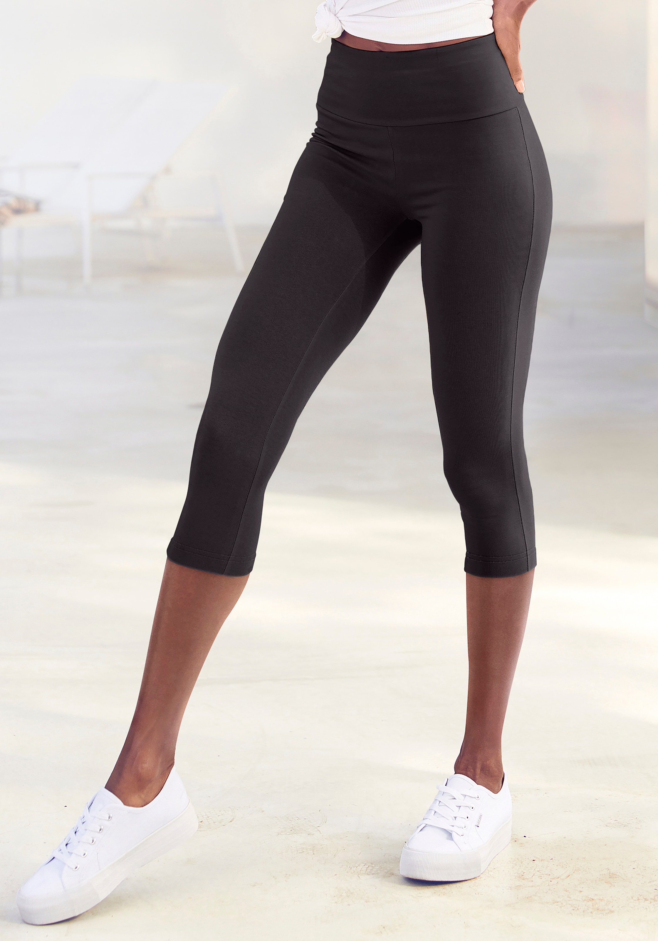 LASCANA Caprileggings  mit breitem, weichen Bündchen