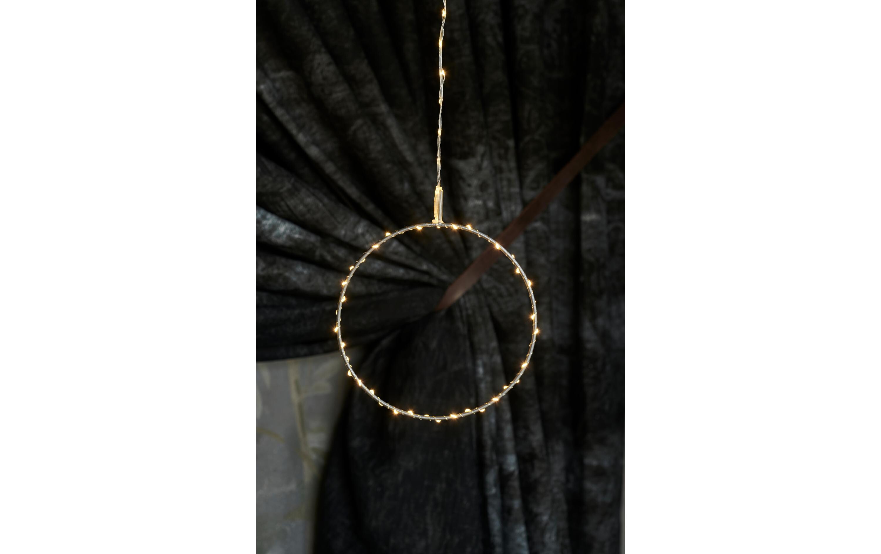Fensterhänger Liva Kreis, 80 LEDs, Ø 25 cm, SilberLED Kreis in Silber 25 cm
