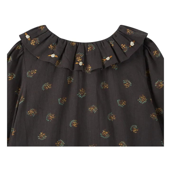 Emile et Ida Blouse Fleurs | Gris anthracite