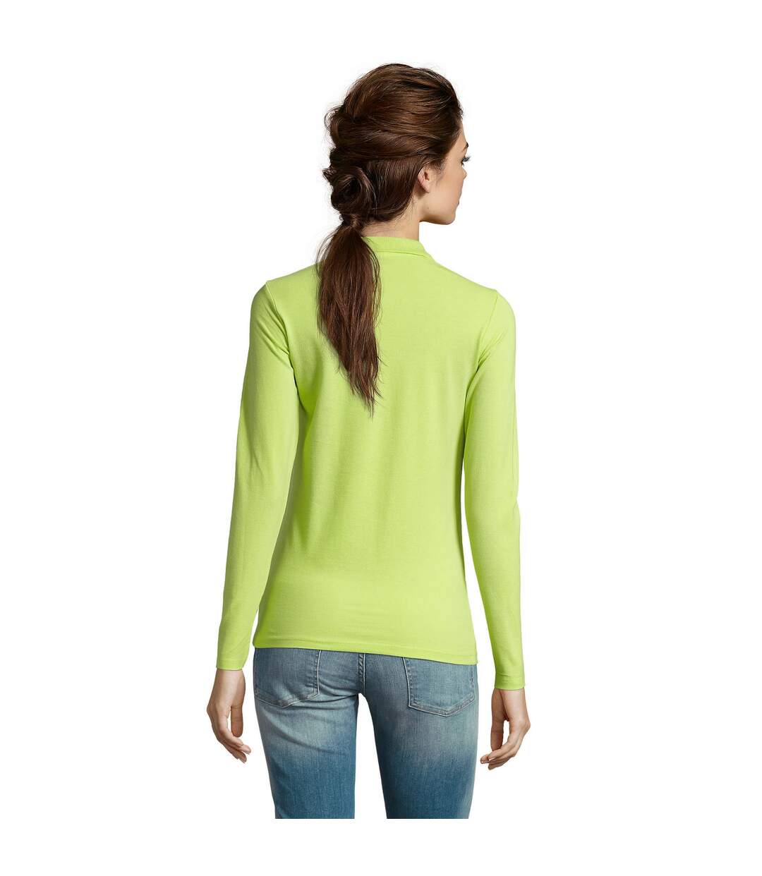 SOLS - Polo manches longues PERFECT - Femme (Vert pomme) - UTPC2908