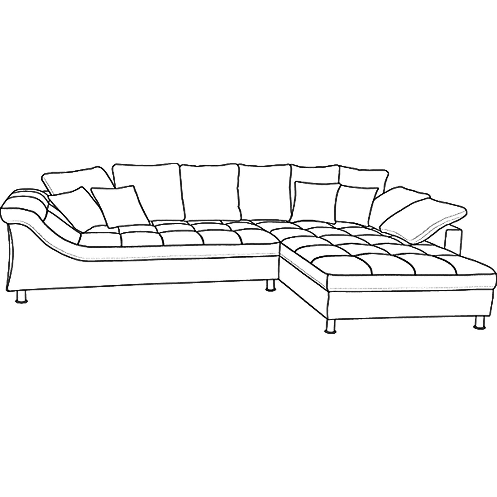 Ecksofa Calgary Microfaser taupe, Recamière rechts