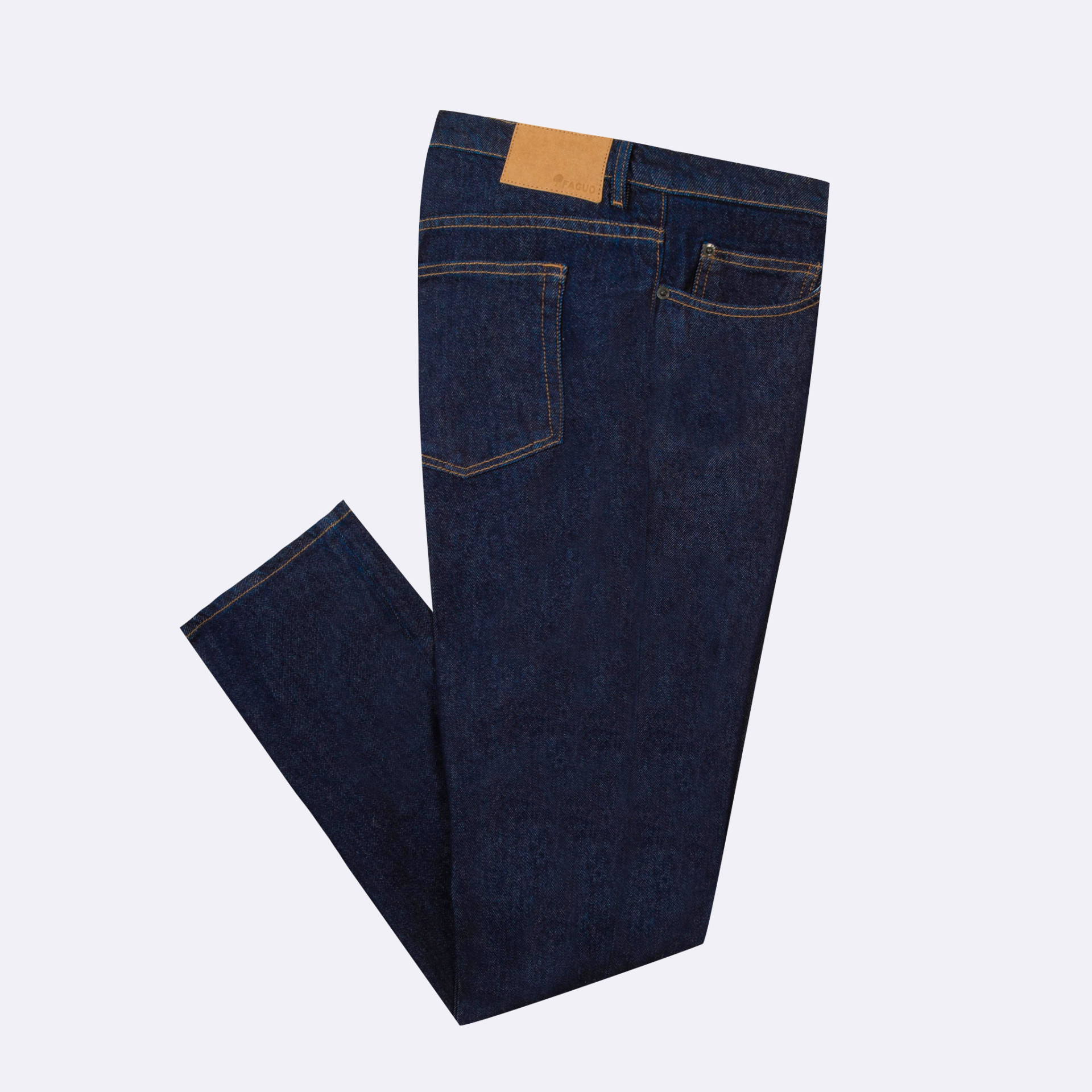 Jean denim brut coupe straight végan en coton et coton recyclé - modèle Straight denim