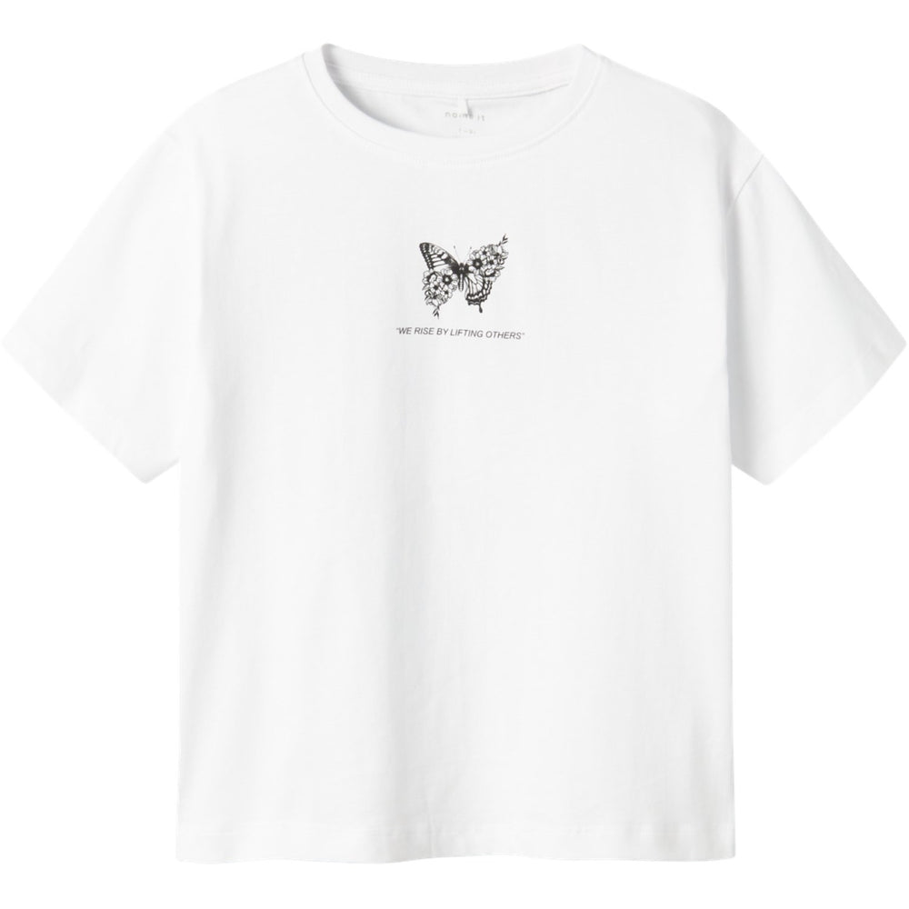 Køb Name It Bright White Black Dane Regular T-Shirt