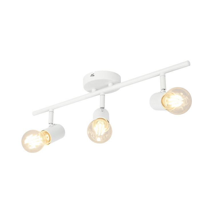 Réglette spot 3 lumières E27 8.6W GoodHome Ghlin blanc mat L.50 x L.10 x H.15 cm