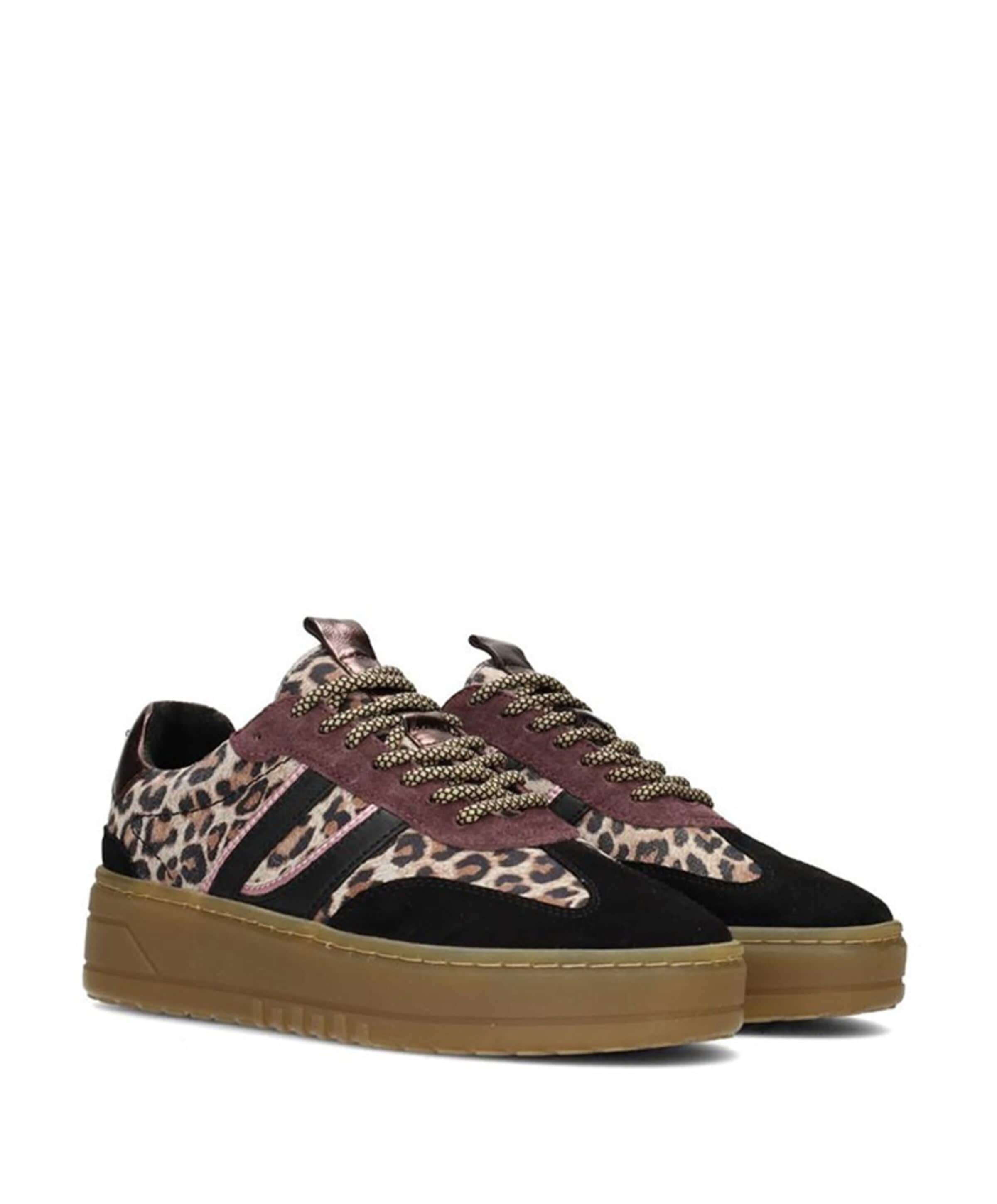 Poelman Anemone dames sneakers bruin