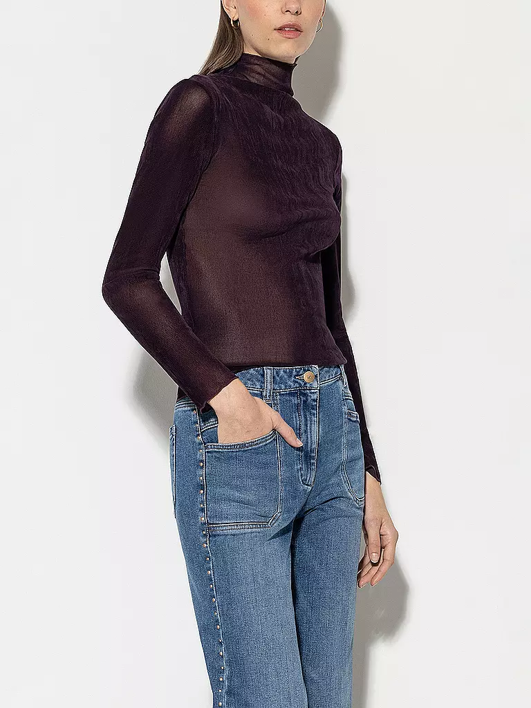 LUISA CERANO Rollkragenpullover dunkelrot
