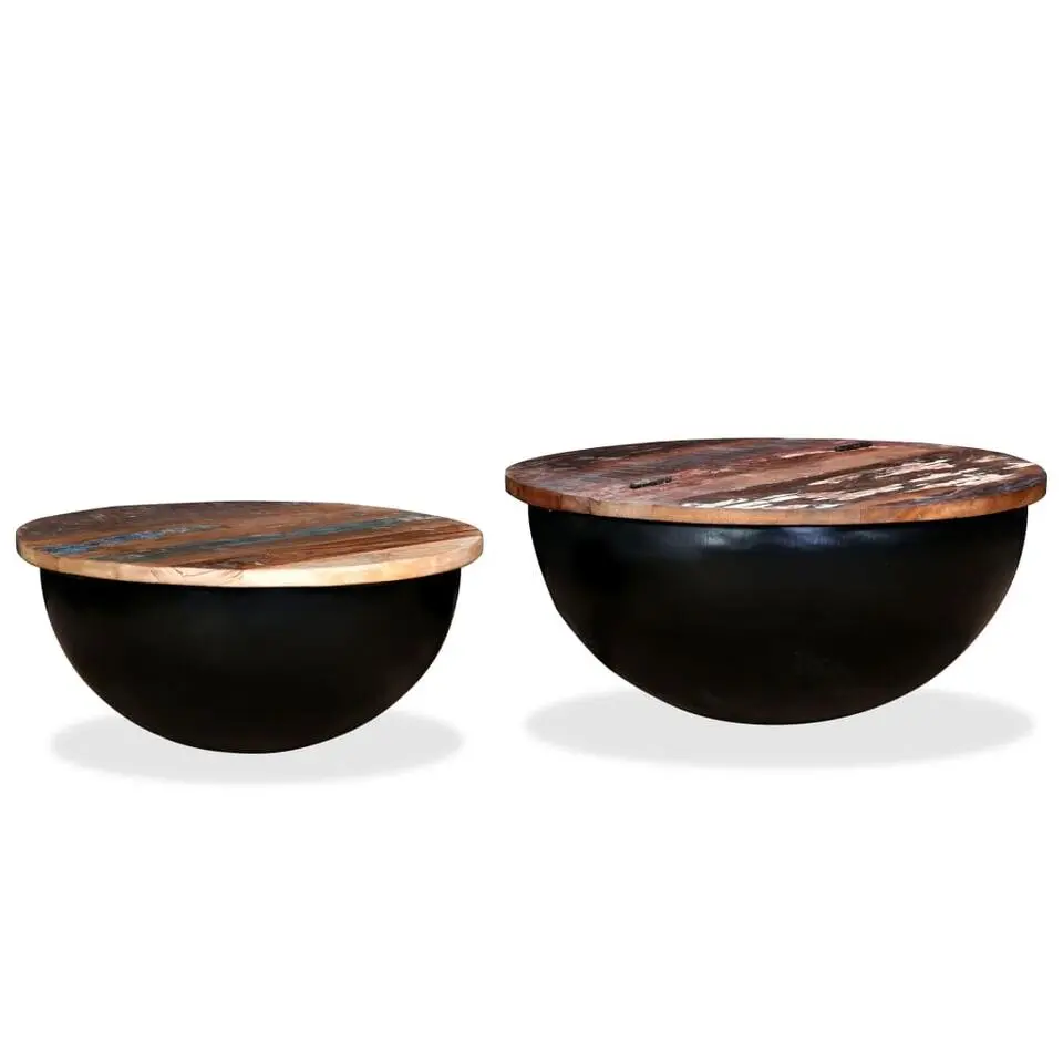 vidaXL - Salontafel - Zwart - Hout - 60 x 27 cm - 2 stuks