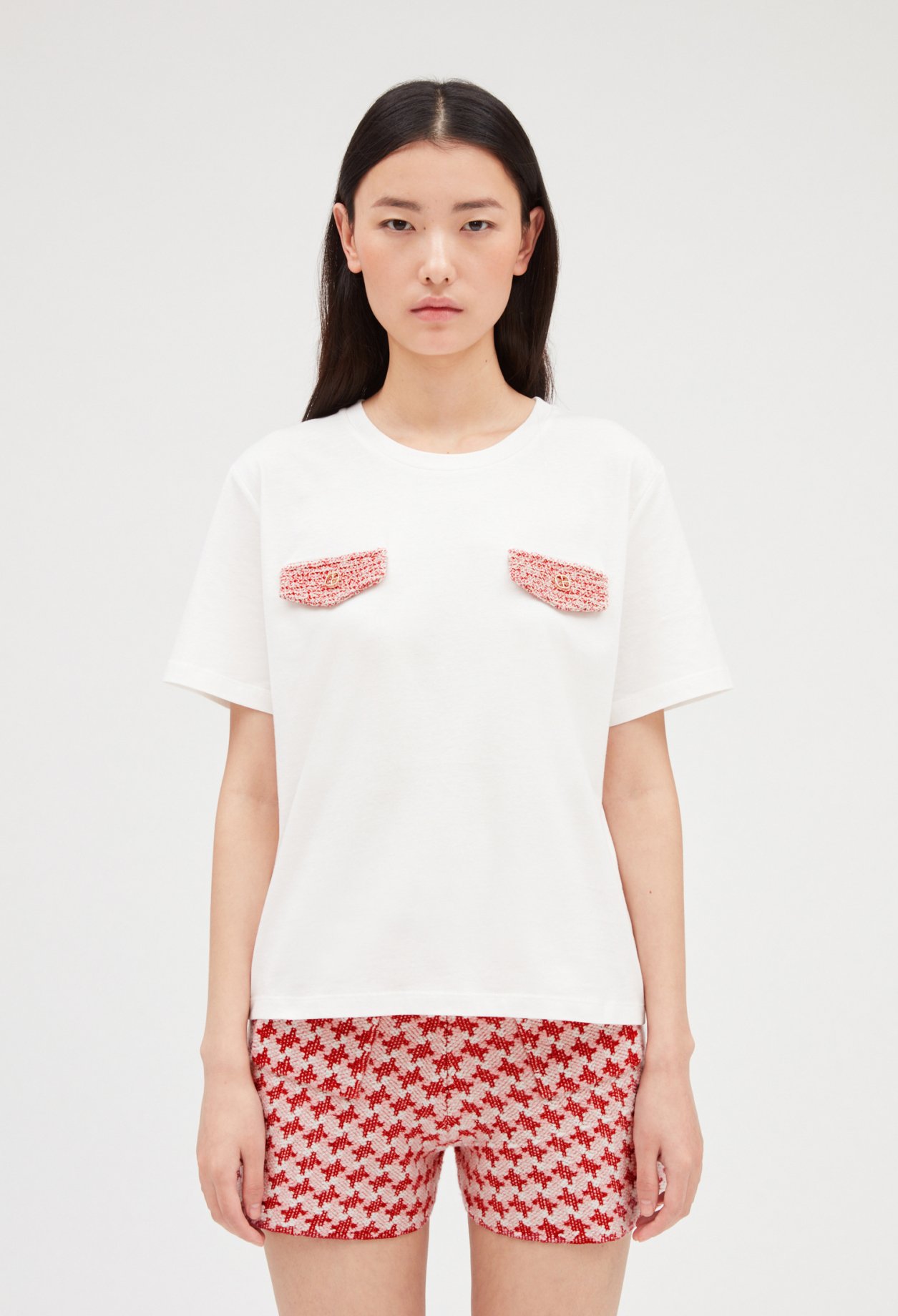 T-shirt ecru poches tweed