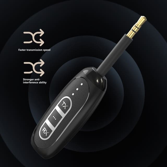 Bluetooth 5.4-sendermodtager Low Latency 3,5 mm trådløs lydadapter