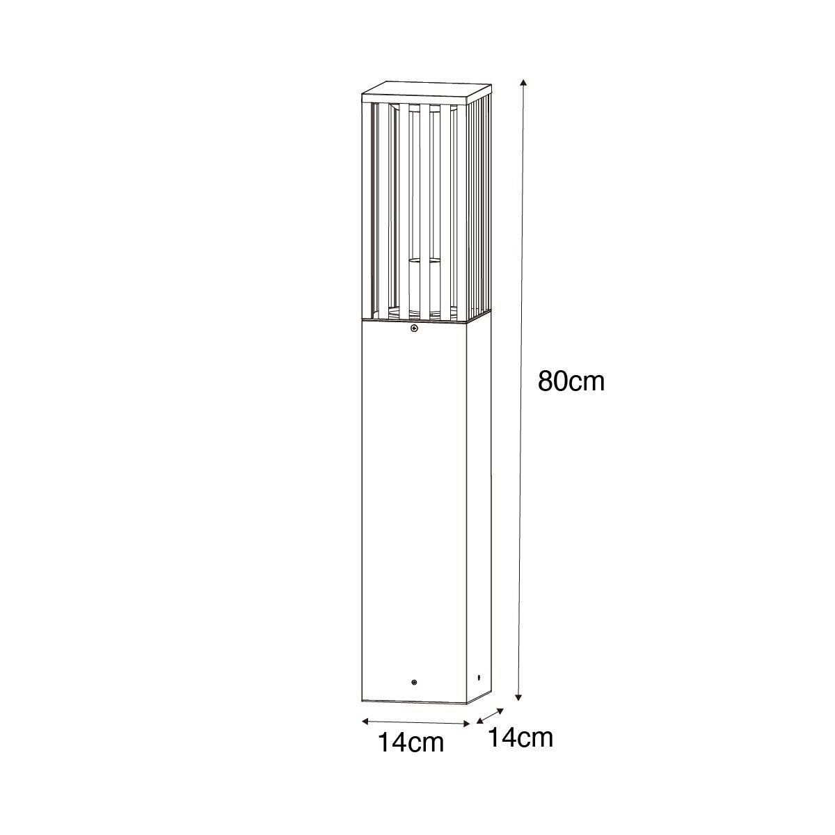 Moderne staande buitenlamp, zwart, 80 cm, IP44 - Dijon