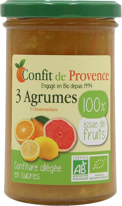 Confit de Provence Fruchtaufstrich<br>290 g, Glas, 3 Zitrusfrüchte ohne Zuckerzusatz