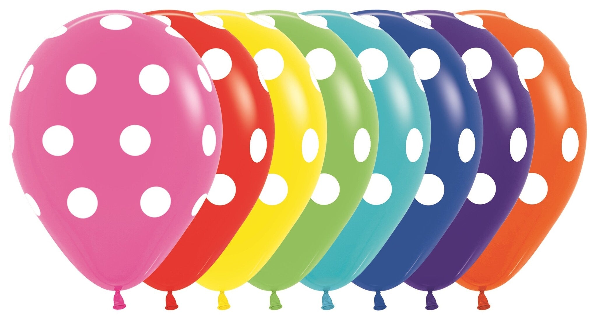 Ballonnen White Polka Dots Mix 30cm 25st