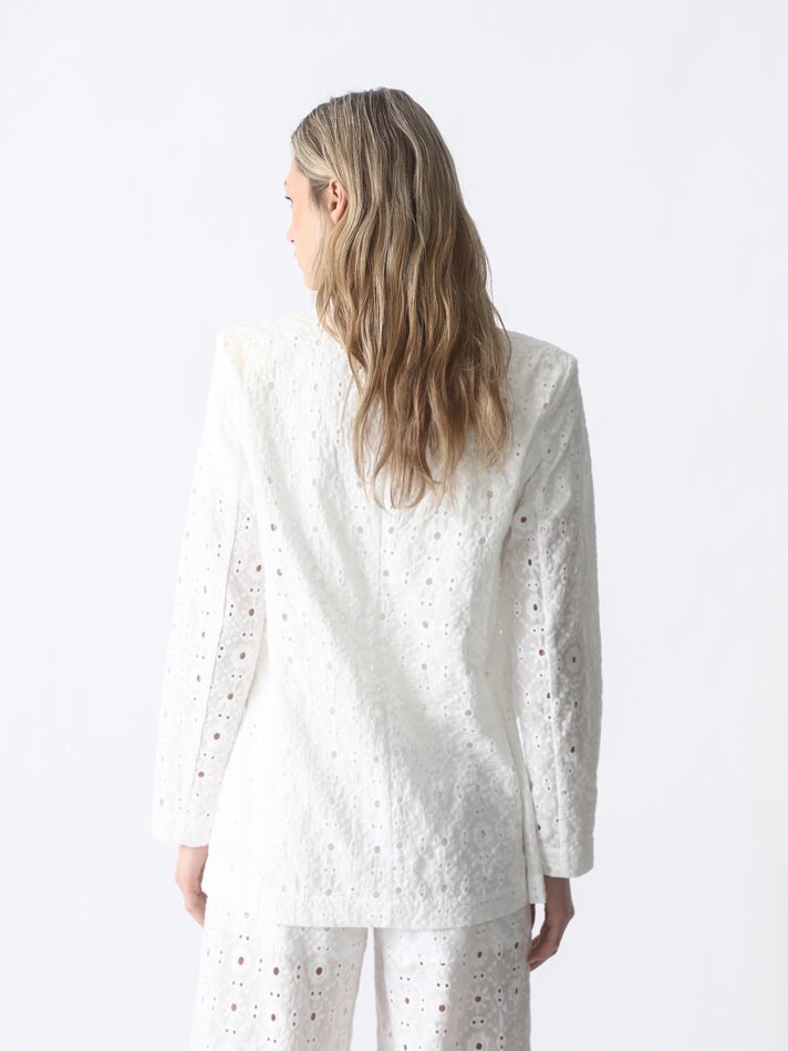Blazer suíço bordado - Branco