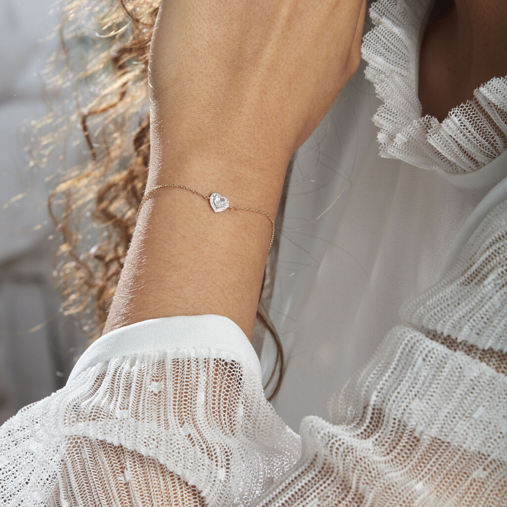 Bracelet Dari Or Blanc Oxyde De Zirconium
