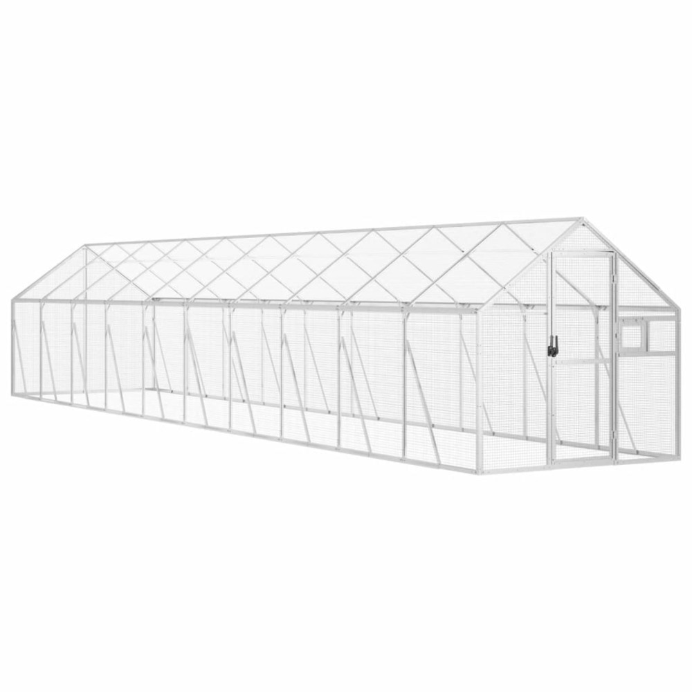 Volière argenté 1,79x10x1,85 m aluminium