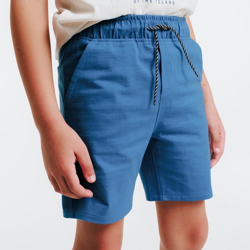 Bermuda en coton bleu garçon