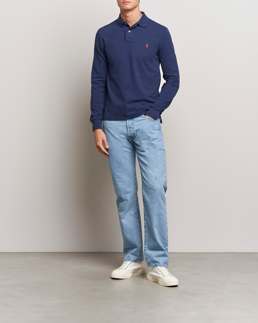 Polo Ralph Lauren Slim Fit Long Sleeve Polo Newport Navy