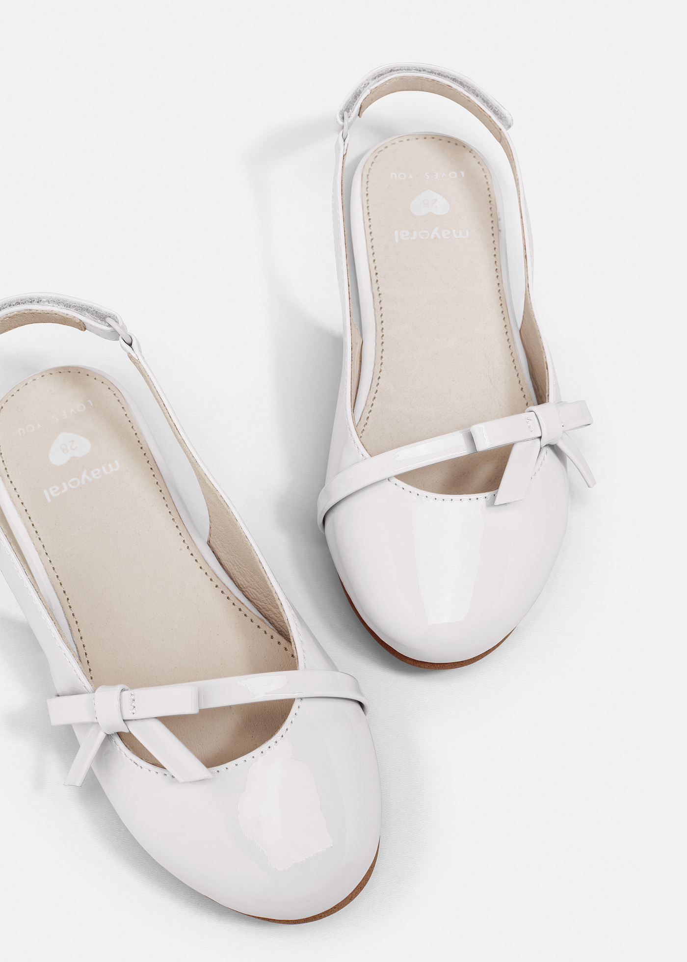 Sapatilha bailarina sem calcanhar com fecho de velcro para meninas