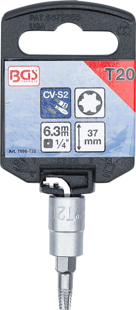 BGS technic Schraubenausdreher-Bit-Einsatz-Satz für Torx 1/4