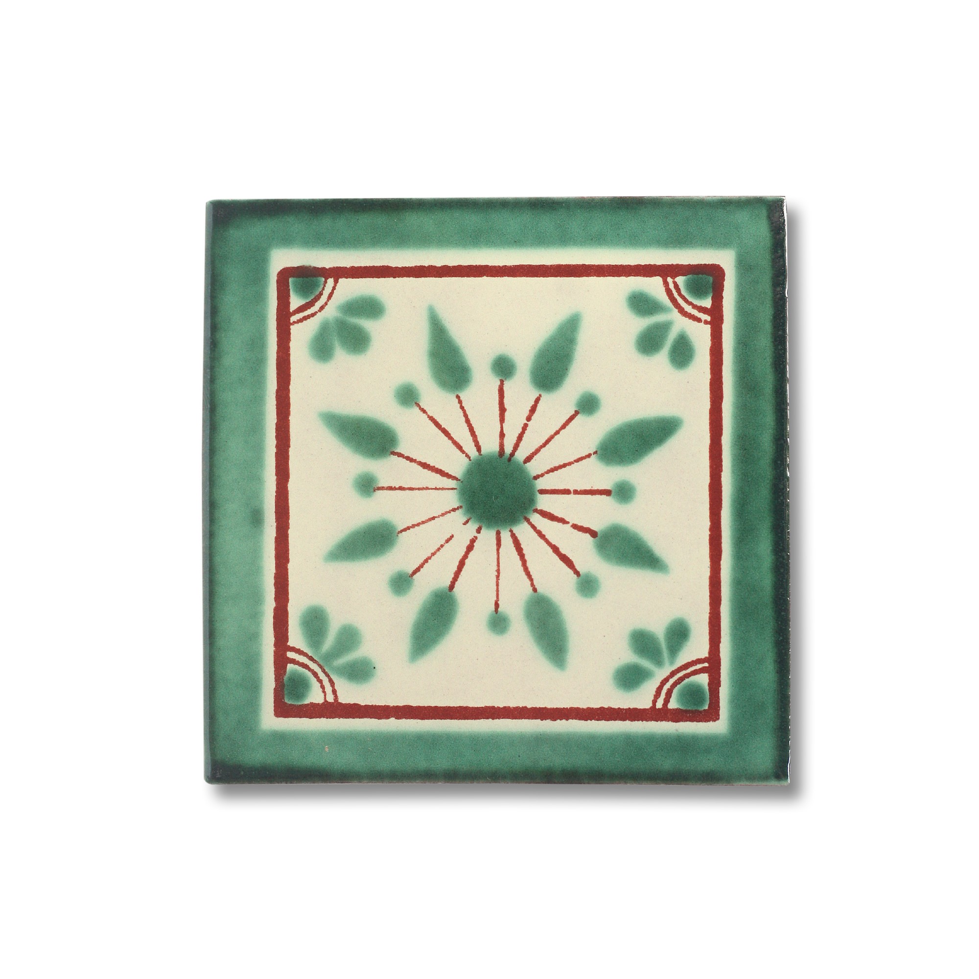 Kachel 'Estrella', grün, T 10 cm, B 10 cm, H 0,5 cm von fischer's lagerhaus