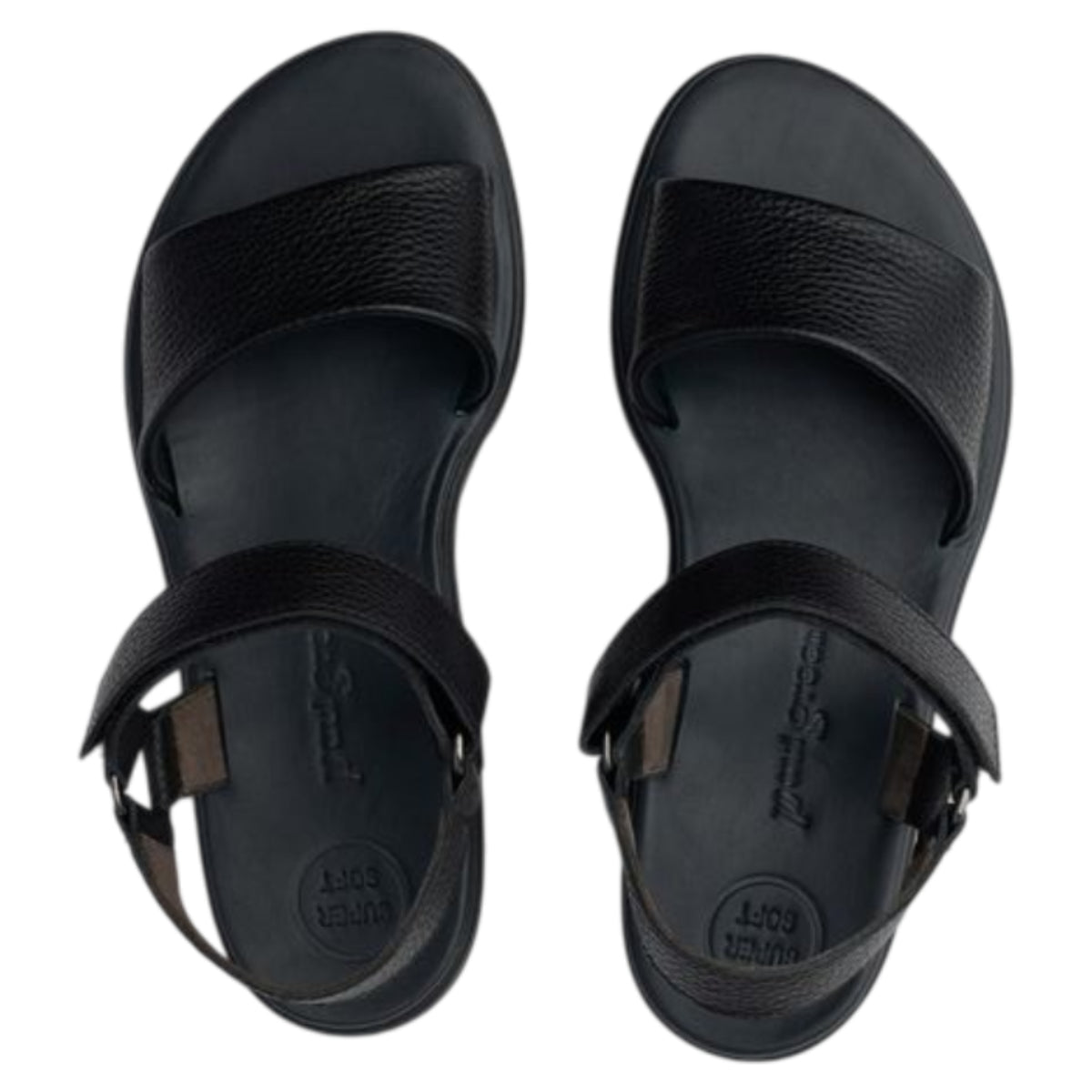 Easy grained Flade sandaler, kvinder, sort