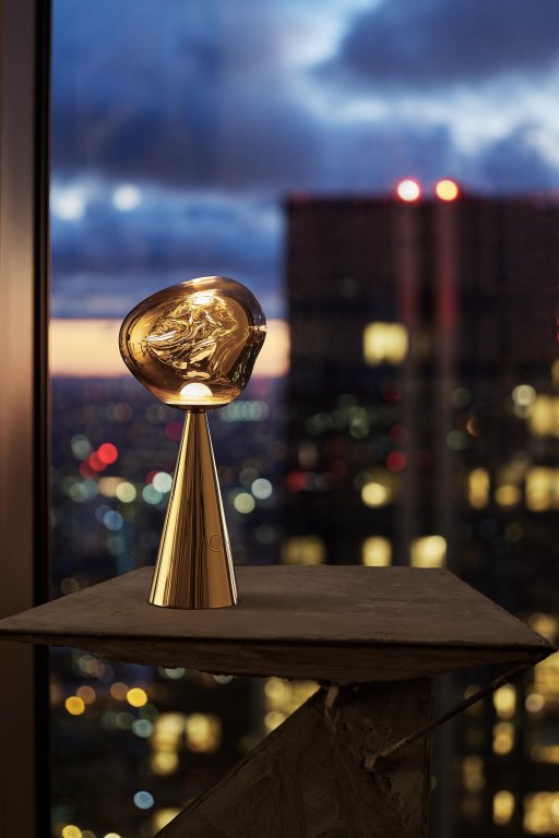 Tom Dixon Melt tafellamp LED oplaadbaar goud