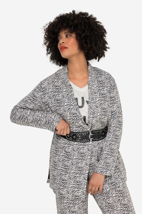 Kimono, Zebradruck, offene Form, weiter Langarm